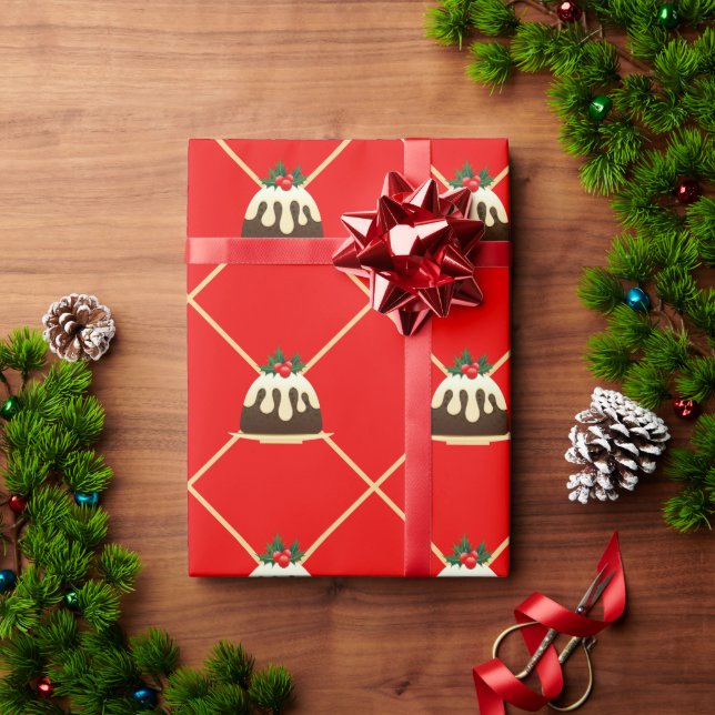 Papel De Regalo Navidades de banda roja curada pudding (Regalo de vacaciones)