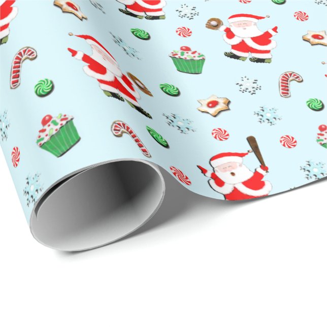 Papel De Regalo navidades de béisbol (Esquina del rollo)