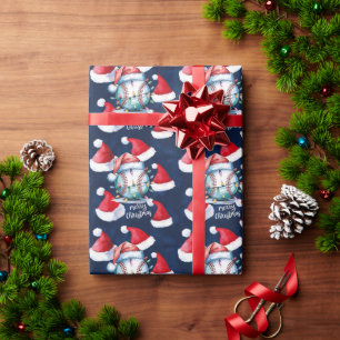 Papel De Regalo Navidades de béisbol con antecedentes azules