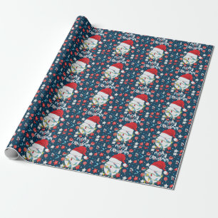 Papel De Regalo Navidades de béisbol con sombrero Santa