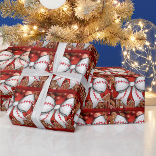 Papel De Regalo Navidades de béisbol con temática para jugador