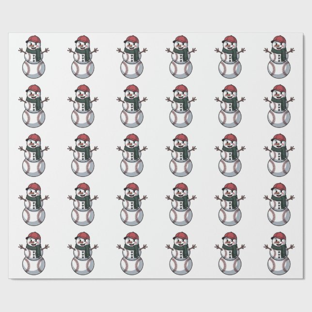Papel De Regalo Navidades de Béisbol de Snowden (Superficie plana)
