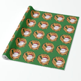 Papel De Regalo Navidades de Béisbol Mitt y Ball