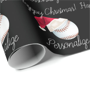 Papel De Regalo Navidades de Béisbol personalizados con el resume