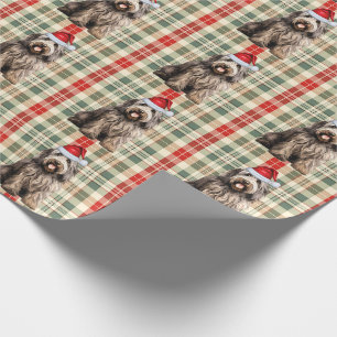 Papel De Regalo Navidades de Bergamasco Dog y Holiday Plaid