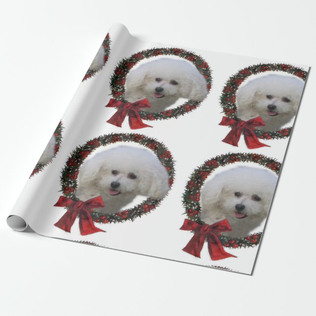 Papel De Regalo Navidades de Bichon Frise (Desenrollado)