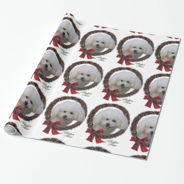 Papel De Regalo Navidades de Bichon Frise (Desenrollado)