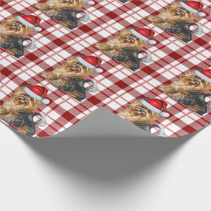 Papel De Regalo Navidades de Biewer Terrier y Red Holiday Plaid