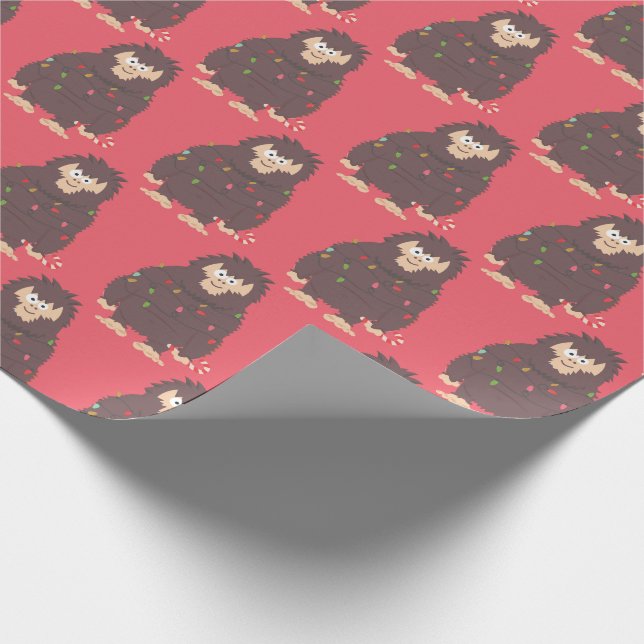 Papel De Regalo Navidades de Bigfoot Sasquatch (Esquina)