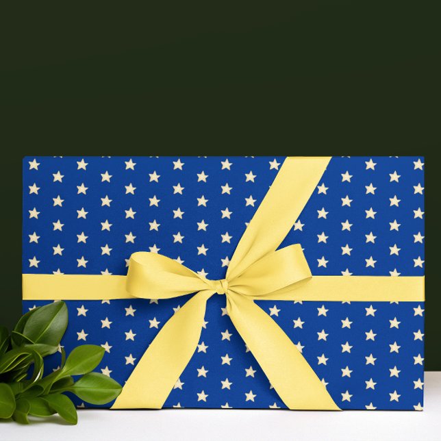 Papel De Regalo Navidades de Blue and Gold Stars envueltos de pape (Subido por el creador)