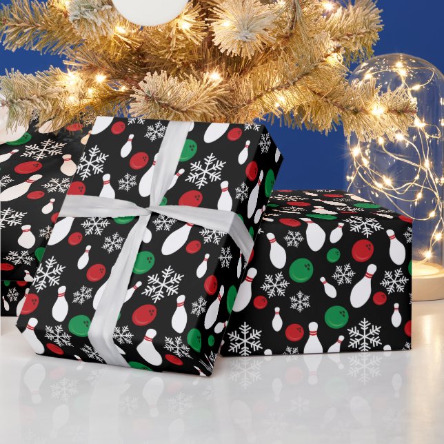 Papel De Regalo Navidades de boliche y copos de nieve (Vacaciones)