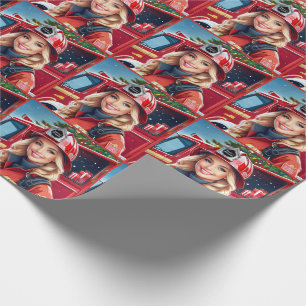 Papel De Regalo Navidades de bomberos de la brigada de Santa