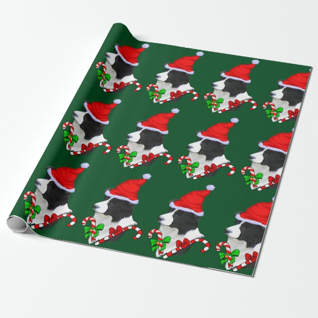 Papel De Regalo Navidades de Border Collie (Desenrollado)