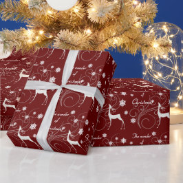 Papel De Regalo Navidades de Borgoña se preguntan por el reno