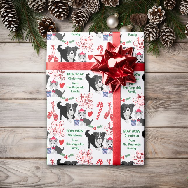 Papel De Regalo Navidades de Bow Wow Border Collie (Subido por el creador)