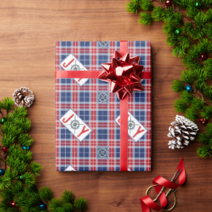 Papel De Regalo Navidades de brújula de JOY Nautical Blue & Red Pl