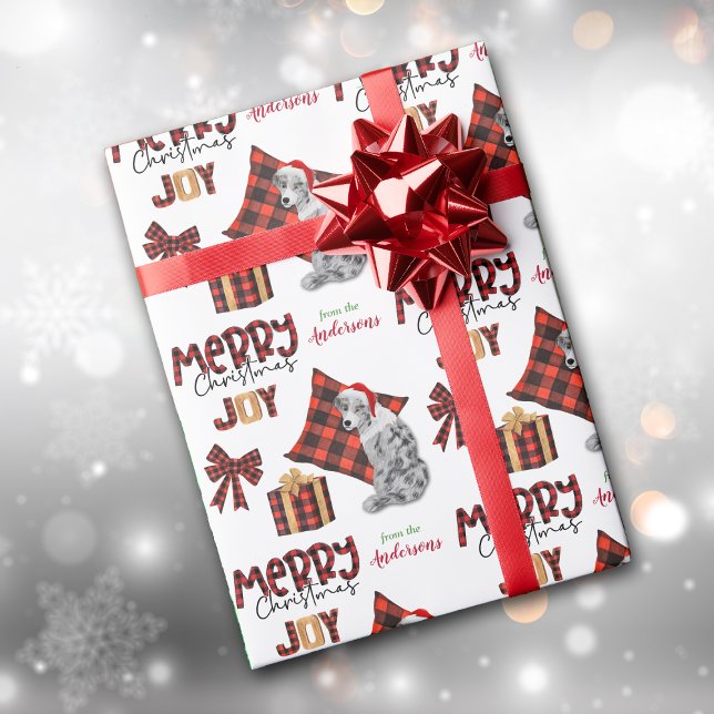 Papel De Regalo Navidades de búfalo de Blue Merle Aussie Dog (Subido por el creador)