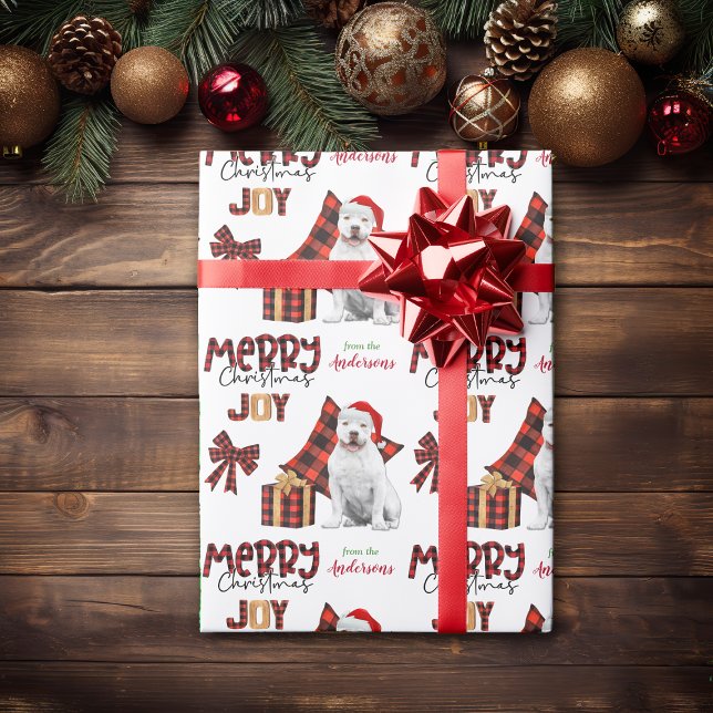 Papel De Regalo Navidades de Bulldog de hoyo blanco con incrustaci (Subido por el creador)