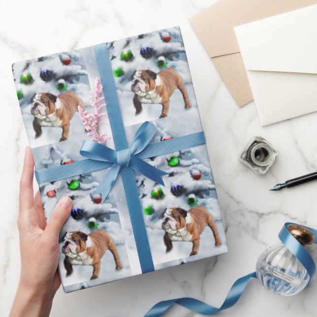 Papel De Regalo Navidades de Bulldog de Inglaterra (Regalar)