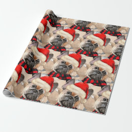 Papel De Regalo Navidades de Bulldog franceses con patrones de Dog