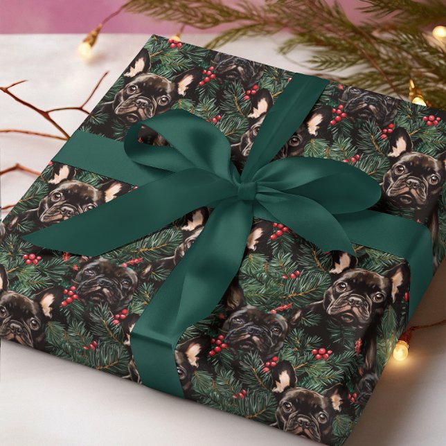 Papel De Regalo Navidades de Bulldoges franceses muy educados (Subido por el creador)