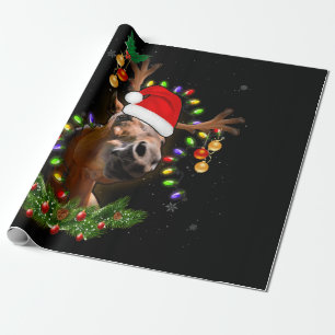 Papel De Regalo Navidades de caballos encienden renos y divertidas
