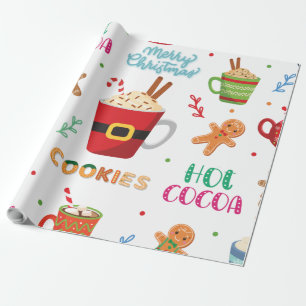 Papel De Regalo Navidades de cacao caliente, galletas jengibre