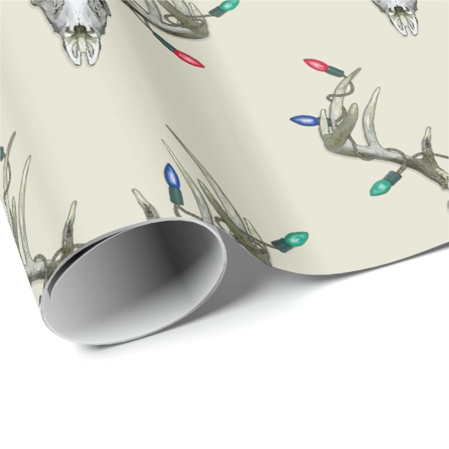 Papel De Regalo Navidades de cacería de venados iluminan con viola (Esquina del rollo)