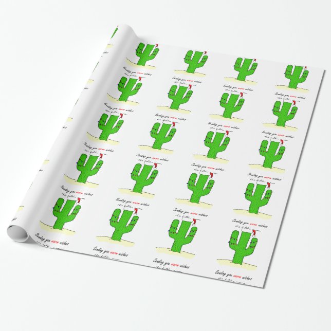 Papel De Regalo Navidades de Cactus (Desenrollado)