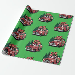 Papel De Regalo Navidades de camiones de los años 50