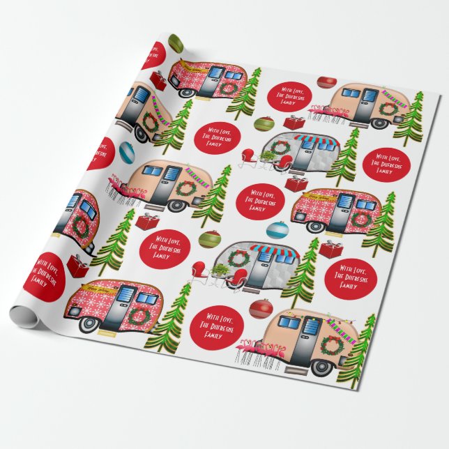 Papel De Regalo Navidades de Campers personalizados (Desenrollado)