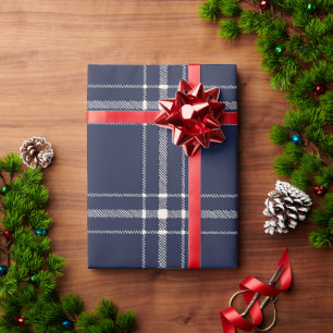 Papel De Regalo Navidades de campo de Blue Plaid