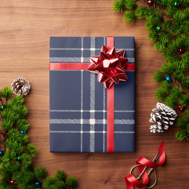Papel De Regalo Navidades de campo de Blue Plaid (Regalo de vacaciones)
