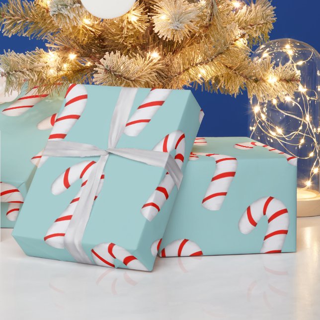 Papel De Regalo Navidades de caña de golosinas envolviendo papel. (Vacaciones)