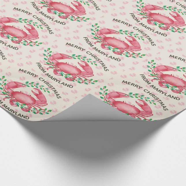 Papel De Regalo Navidades de cangrejo de Maryland personalizados (Esquina)