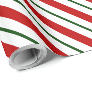 Papel De Regalo Navidades de Cañón Verde Rojo y Blanco