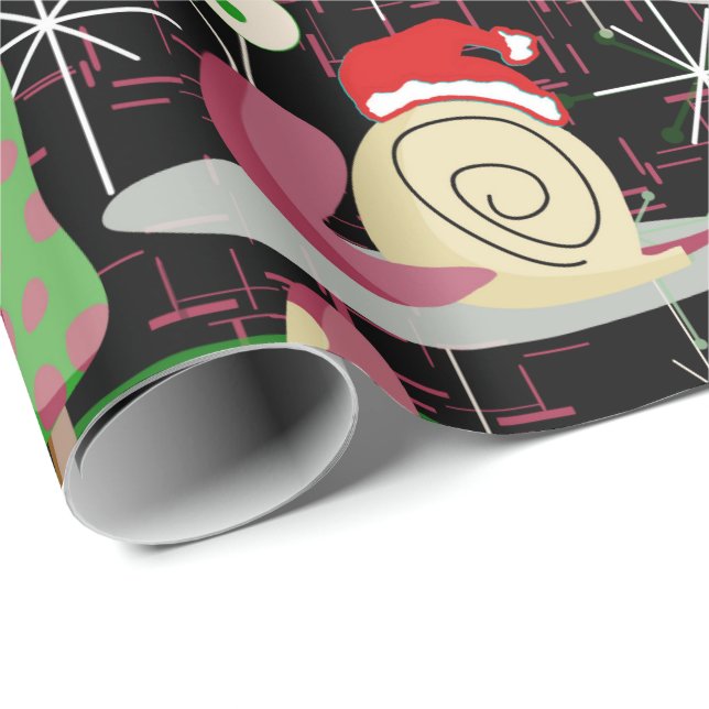 Papel De Regalo Navidades de caracoles atómicos - Modernos de medi (Esquina del rollo)