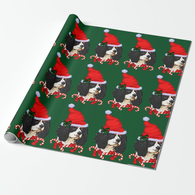 Papel De Regalo Navidades de Cavalier King Charles Spaniel (Desenrollado)