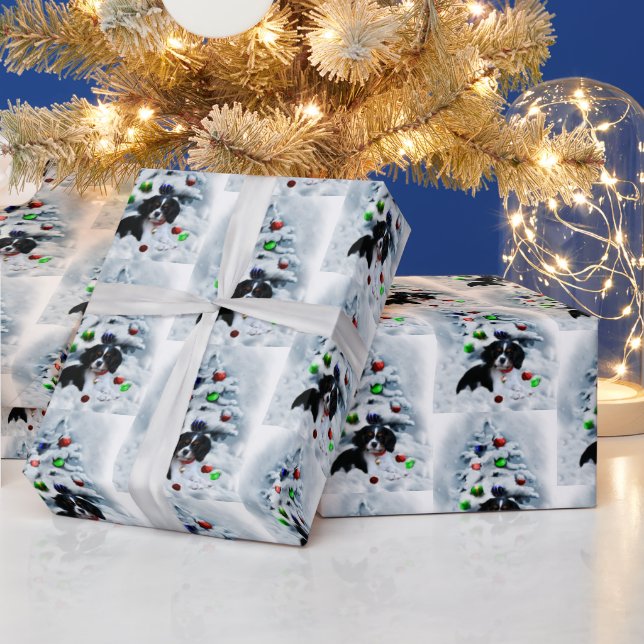 Papel De Regalo Navidades de Cavalier King Charles Spaniel (Vacaciones)