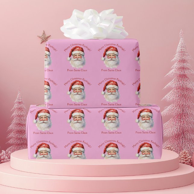 Papel De Regalo Navidades de Chicas personalizados de Santa Claus  (Subido por el creador)