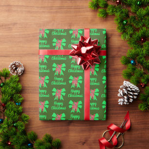Papel De Regalo Navidades de Chihuahua: perro y verde se inclina v