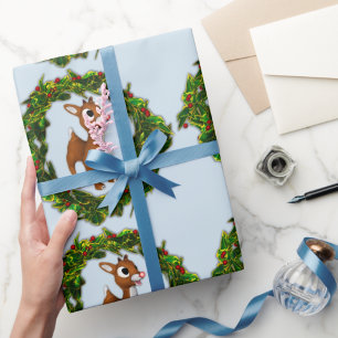 Papel De Regalo Navidades de ciervos bebés
