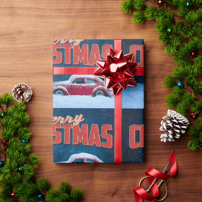 Papel De Regalo Navidades de coches (Regalo de vacaciones)
