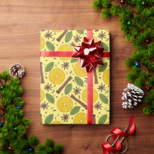 Papel De Regalo Navidades de color amarillo picante