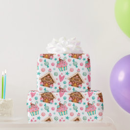 Papel De Regalo Navidades de color azul rosado moderno