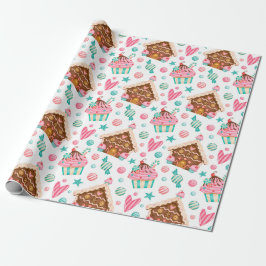 Papel De Regalo Navidades de color azul rosado moderno