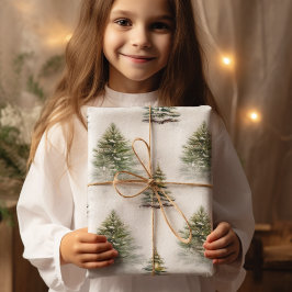 Papel De Regalo Navidades de color Pine Tree Sage Green