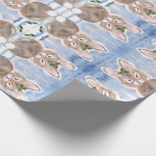Papel De Regalo Navidades de conejo conejo de nieve azul envuelta 