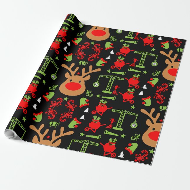 Papel De Regalo Navidades de construcción de edificios (Desenrollado)