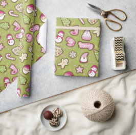 Papel De Regalo Navidades de cookies Green